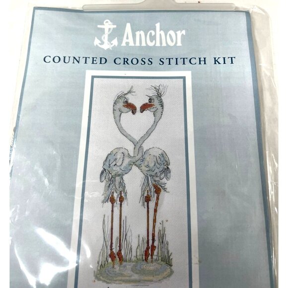 Anchor Counted Cross Stitch Kit "Just Got Hooked" 11" x 5.5" Aida Fabric Flaming - Picture 3 of 6
